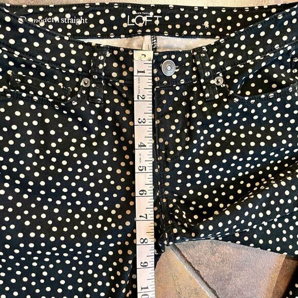 LOFT Modern Straight Polka Dot Pants Size 24 00 P - Picture 3 of 10